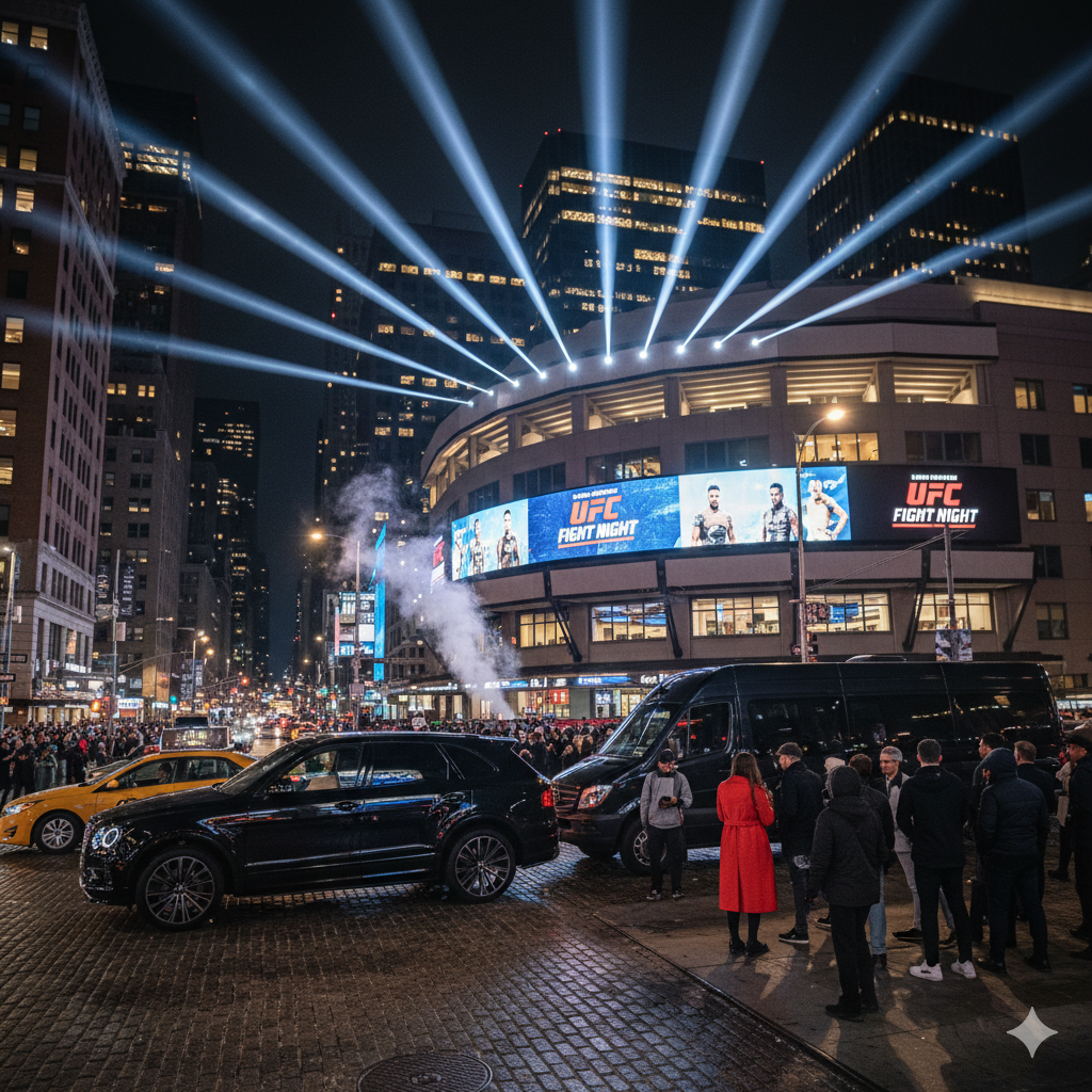 Private chauffeur service to Madison Square Garden for UFC events NYC