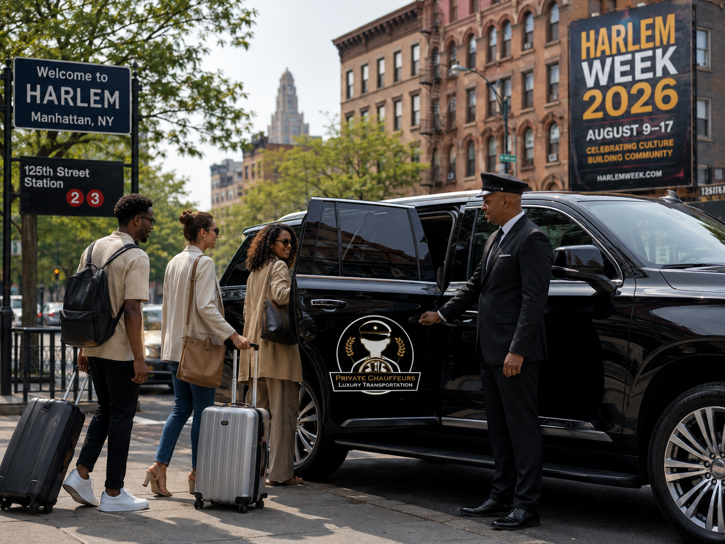 Private black car transfer from JFK Airport to Manhattan for visitors attending Harlem Week 2026